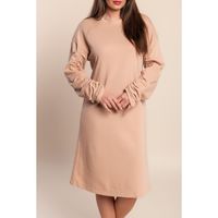 Lockeres Midikleid Mit Langen Ärmeln, Apricot
