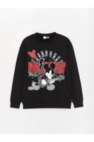 LC Waikiki Boys' Crew Neck Mickey Mouse Printed Long Sleeve Sweatshirt