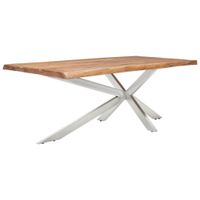 Landscape JEDÁLENSKÝ STÔL, akácia, farba akácie, farba ušľachtilej ocele, 200/100/76 cm