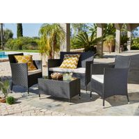 Ambia Garden SÚPRAVA ZÁHRADNÉHO NÁBYTKU 7-dielne, kov, plast, sklo, textil
