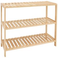 Carryhome REGÁL NA TOPÁNKY, prírodná farba, bambus, 69/57/28 cm