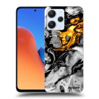 Silikónový čierny obal pre Xiaomi Redmi 12 5G - Black Gold 2