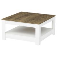 Livetastic KONFERENČNÝ STOLÍK, biela, farba vlašského orecha, kompozitné drevo, 89/89/45 cm