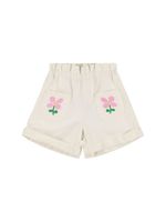 Embroidered Cotton Gabardine Shorts