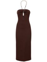 Chain Halter Neck Jersey Midi Dress