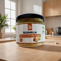 BIO lískooříškový krém s bílou čokoládou BUENELLA 250 g