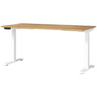 Novel PÍSACÍ STÔL, biela, farba duba, 160/80/72-118 cm