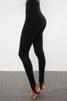 Trendyol Black Brushed Soft Fabric Füzo Full Length Yoga Knitted Sports Leggings