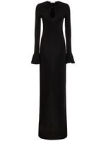 Flared Cuff Cutout Jersey Long Dress