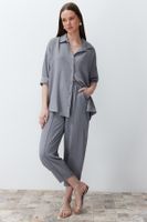 Trendyol Grey Woven Shirt-Pants Aerobin Suit