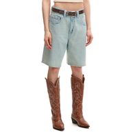 Cropp - Denim kratke hlače z učinkom pranja - bledo modra