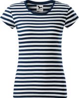MALFINI® Dámské proužkované tričko Sailor ze 100% bavlny Barva: modrá námořní, Velikost: L