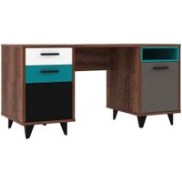 Carryhome PÍSACÍ STÔL, sivá, zelená, čierna, biela, farba duba, 150/60/74 cm