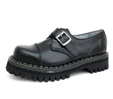 Lederschuhe Frauen - Black s přezkou - KMM - Black-031 36