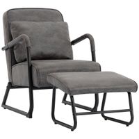 Livetastic RELAXAČNÉ KRESLO S PODNOŽKOU, textil, sivá