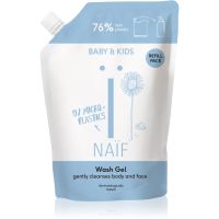 Naif Baby & Kids Wash Gel čistilni gel za umivanje za otroke in dojenčke nadomestno polnilo 500 ml