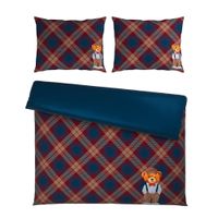 Novel OBOJSTRANNÁ POSTEĽNÁ BIELIZEŇ, satén, modrá, 200/200 cm