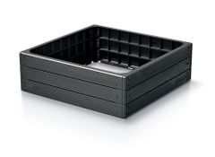 Prosperplast Vyvýšený záhon BASE WOODY, antracit 75 x 75 x 25 cm