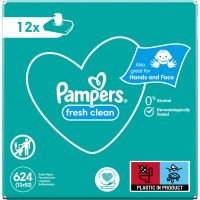 Pampers Fresh Clean вологі очищуючі серветки для дітей для чутливої шкіри 12x52 кс