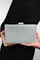 LuviShoes SEMENTA Silver Stoned Women's Evening Bag