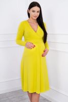 marka niezdefiniowana Dress cut under the bust, long sleeve kiwi