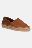 Love Moschino espadrile cu toc plat pentru femei din piele întoarsă