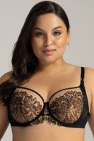 Nevyztužená podprsenka Ava Lingerie 2144 Classy black - side support Černo-béžová 80C