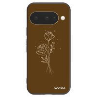 Silikónový čierny obal pre Google Pixel 10 - Brown flowers
