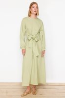 Trendyol Khaki Front Tie Woven Unlined Dress