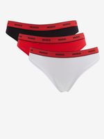 HUGO Triplet Thong Stripe 3-pack Gaćice bijela