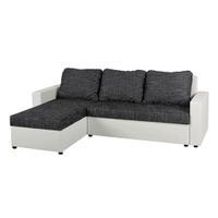 P & B ROHOVÁ SEDAČKA, textil, kompozitné drevo, čierna, biela