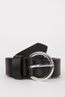 DEFACTO Type 4 Women's Oval Buckle Faux Leather Classic Belt