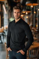 Trendyol Black Slim/Narrow Cut Long Sleeve Basic Polo Neck T-shirt