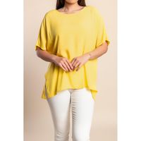Bluse Mit Kurzen Ärmeln In Übergröße, Gelb