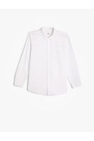 Koton Shirt Pocket Detailed Long Sleeve Cotton Classic Collar