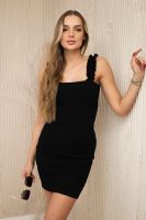 Dress with ruffles on straps black