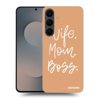 Silikónový čierny obal pre Samsung Galaxy S25 FE 5G - Boss Mama