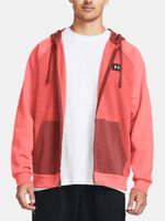 Under Armour UA Rival Flc FZ Colorblock Sweatshirt Rot