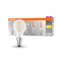 5 ks průhledná LED žárovka E14 4 W BASE teplá bílá