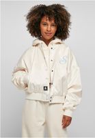 Women's Beginner Satin College Jacket Light White