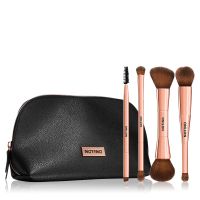 Notino Luxe Collection Double sided brush set with cosmetic bag Set čopičev s torbico