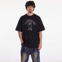 T-shirt A BATHING APE Rhinestone College Relaxed Fit Tee Black L