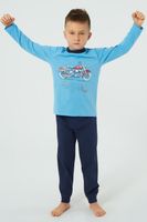 Chlapecké pyžamo Italian Fashion Junák - dlouhé bavlněné Světlemodrá-tmavěmodrá 8 let