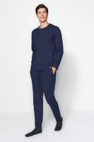 Trendyol Indigo Regular Fit Waffle Knitted Pajama Set