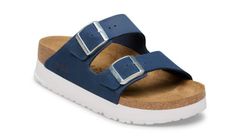 Birkenstock Arizona Flex Platform Nubuck Leather Narrow Fit New Navy Dámske - Sandále Birkenstock - Modrá - 1031404-7.5 - Size: 7.5