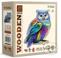 Moderní sova (Dřevěné puzzle) - puzzle z kategorie 60 - 300 dílků