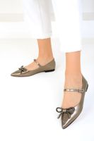 Soho Platinum Patent Leather Women's Ballerinas 19246