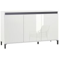Xora ŠIROKÁ KOMODA, biela, biela s vysokým leskom, 138/94/40 cm