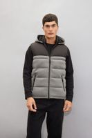 DEFACTO Slim Fit Pocket Vest Slim Cut Color Block Hooded Zipper