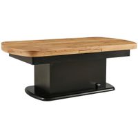 Livetastic KONFERENČNÝ STOLÍK, čierna, farba duba, drevo, 135-160/75/51-79,9 cm
